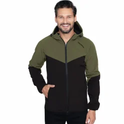 Hombre KIRKJUBØUR Deportes De Invierno|Outdoor^® "Njordr" Hombre Chaqueta SOFTSHELL 10.000 mm columna de agua verde/negro