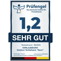 KIRKJUBØUR Outdoor|Camping^® "Søvn" Exterior Saco de dormir 220 x 75 cm 15 °C negro