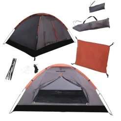 KIRKJUBØUR Outdoor|Camping^® "Vindr" 1 persona acampando Tienda de campaña gris oscuro