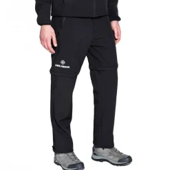 KIRKJUBØUR Outdoor^® Zip-Off Hombre 2 en 1 Pantalón de trekking negro