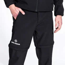 KIRKJUBØUR Outdoor^® Zip-Off Hombre 2 en 1 Pantalón de trekking negro