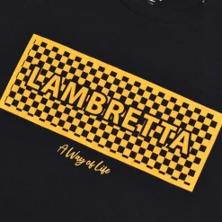 Hombre Lambretta Camisetas^Checker Box Hombre Camiseta SS1002-NEGRO