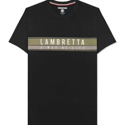 Hombre Lambretta Camisetas^Chest Stripe Hombre Camiseta SS0157-BLK