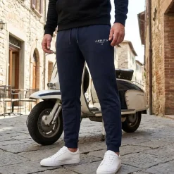 Hombre Lambretta Ropa De Fitness|Pantalones Largos^Jogger Hombre Pantalones de chándal SS1532-AZUL MARINO