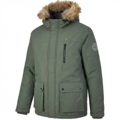 Hombre Lambretta Chaquetas^Parka con cuello de piel Hombre Chaquetón SS5024-KHAKI