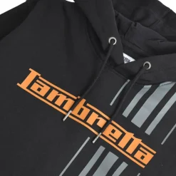 Hombre Lambretta Sudaderas Y Jerséis^Racing Stripe Hombre Sudadera con capucha SS5027-NEGRO