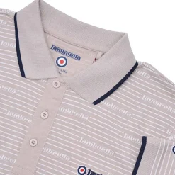 Hombre Lambretta Camisas Y Polos^Repeat Logo Hombre Polo SS1221-PLATA