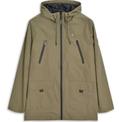 Hombre Lambretta Chaquetas^Terrace Waterproof Hombre Parka Chaqueta SS7817-KHAKI
