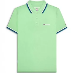 Hombre Lambretta Camisas Y Polos^Triple Tipped Hombre Polo SS1650-LT GRN W/N/DL