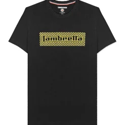 Hombre Lambretta Camisetas^Two Tone Box Hombre Camiseta SS0164-BLK ORO