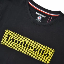 Hombre Lambretta Camisetas^Two Tone Box Hombre Camiseta SS0164-BLK ORO
