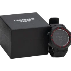 LEANDRO LIDO Accesorios De Fitness|Relojes^"Vernazza" Unisex Reloj deportivo negro/rojo