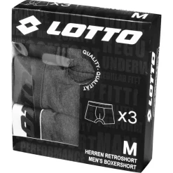 Hombre Lotto Multipacks|Ropa Interior^Retro Hombre Calzoncillos bóxer Pack de 3 gris MBXX1002NET-GREY