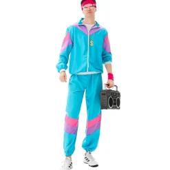 MAASKANTJE Disfraces^"Rikkard" Retro años 90 Chándal Disfraz turquesa