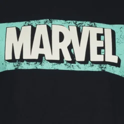 Hombre Lizenz Héroes De La Infancia|Camisetas^MARAVILLA Retro Logo Hombre Camiseta FBMTS750BLK