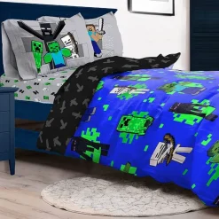 Lizenz Héroes De La Infancia^Minecraft Microsoft Fight Back Sábanas Conjunto 200 x 200 cm + 2 x 50 x 75 cm 24989