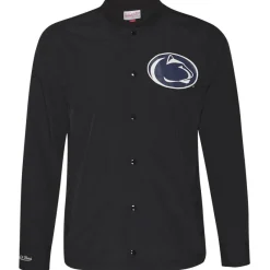Hombre Mitchell & Ness Chaquetas^Mitchell & Ness Penn State University Hombre Chaqueta coach BFJKAJ18027-PENBLCK