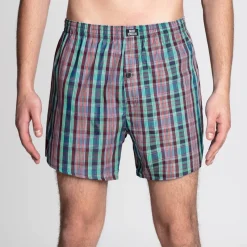 Hombre MONT EMILIAN Multipacks|Ropa Interior^"Nantes" Hombre Americano Calzoncillos bóxer Pack de 2 turquesa/cuadros