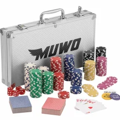 MUWO Game & Fun^"All In" Estuche de póquer-Conjunto con 300 fichas