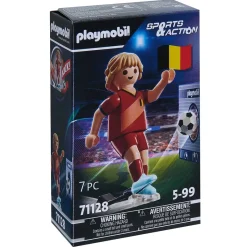 PLAYMOBIL Game & Fun^® Jugador de fútbol belga con portería 71128