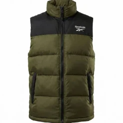 Hombre Reebok Chaquetas^Heavyweight Puffer Hombre Chaleco RBO14920-Oliva