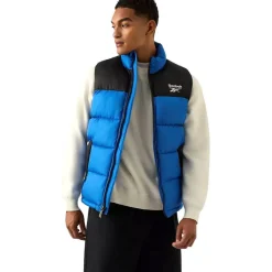 Hombre Reebok Chaquetas^Heavyweight Puffer Hombre Chaleco RBO14920-Vector-Azul