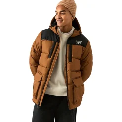 Hombre Reebok Chaquetas^Parka Puffer Hombre Chaquetón RBO14970-Madera