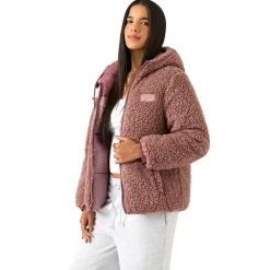 Mujer Reebok Chaquetas^Puffer Mujer Reversible Chaquetón RBO21030-Rosa polvoriento