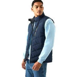 Hombre Reebok Chaquetas^Puffer Vest 2-in-1 Hombre Reversible Chaleco RBO15720-Batik-Azul