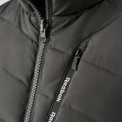 Hombre Reebok Chaquetas^Puffer Vest 2-in-1 Hombre Reversible Chaleco RBO15720-Carbón vegetal