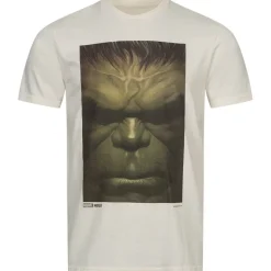 Lizenz Héroes De La Infancia^Rostro de Hulk Marvel Hombre Camiseta MAMTS038NAT