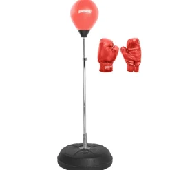 SPORTINATOR Boxeo^Pelota de boxeo soporte de boxeo entrenador de boxeo de pie incluye pera de boxeo y guantes de boxeo rojo