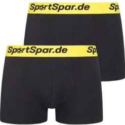 Hombre SportSpar Multipacks|Ropa Interior^.de Hombre "Double Sparbuchse" Calzoncillos bóxer Pack de 2 negro-amarillo