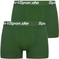 Hombre SportSpar Multipacks|Ropa Interior^.de Hombre "Double Sparbuchse" Calzoncillos bóxer Pack de 2 verde