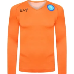 Emporio Armani Tienda Para Aficionados^SSC Neapel EA7 Hombre Camiseta funcional de manga larga naranja EA7SSCN152-NARANJA