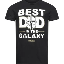 Lizenz Héroes De La Infancia^STAR WARS Mandalorian Best Dad Hombre Camiseta SWMTS060BLK