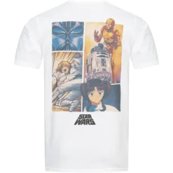 Lizenz Héroes De La Infancia^STAR WARS Retro Anime Hombre Camiseta SWMTS058WHT