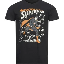 Lizenz Héroes De La Infancia^SUPERMAN DC COMICS Japón Hombre Camiseta FBMTS796BLK