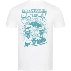 Lizenz Héroes De La Infancia^SUPERMAN DC COMICS Save the world Hombre Camiseta CDMTS035WHT