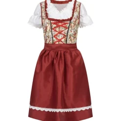 MIESEPETER Disfraces^Traje tradicional tirolés Mujer Oktoberfest ® rojo vino