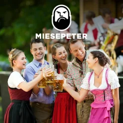 MIESEPETER Disfraces^Traje tradicional tirolés Mujer Oktoberfest ® rojo vino
