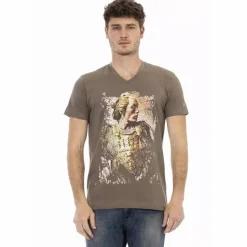 Hombre TRUSSARDI Action Camisetas^Hombre Conqueror Camiseta con cuello de pico Braun 2AT108004