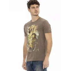 Hombre TRUSSARDI Action Camisetas^Hombre Conqueror Camiseta con cuello de pico Marrón 2AT08004