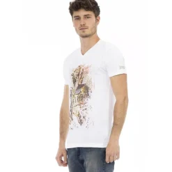 Hombre TRUSSARDI Action Camisetas^Hombre Conqueror Camiseta con cuello de pico Blanco 2AT108001