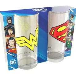 Lizenz Héroes De La Infancia^Vasos para beber de DC Comics 2 Conjunto Wonder Woman y Superman 0.27 L 24863
