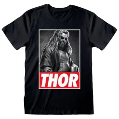 Lizenz Héroes De La Infancia^Vengadores: Endgame Thor Photo Hombre Camiseta AV401063TSB