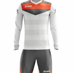 Zeus Ropa Para Porteros|Equipaciones^Argo Conjunto de portero Manga larga Camiseta con pantalones cortos blanco gris