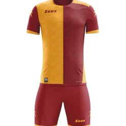 Zeus Conjuntos De Fútbol|Equipaciones^Icon Teamwear Set Camiseta con pantalones cortos rojo amarillo