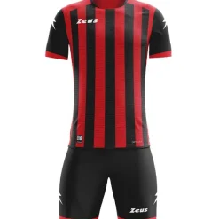 Zeus Conjuntos De Fútbol|Equipaciones^Icon Teamwear Set Camiseta con pantalones cortos negro rojo