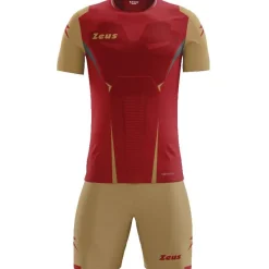 Zeus Conjuntos De Fútbol|Equipaciones^Kit Hero Conjunto de fútbol con Pantalones cortos oro rojo